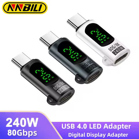 NNBILI PD 240W LED display USB 4.0 80gbps USB C to Type C OTG adapter 8K@60Hz fast Charging for iPho