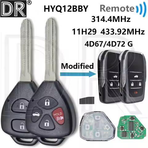 Great HYQ12BBY USA 11h29 Europe 314.4/433.93MHz 4D67/72 G Car Remote Key For Toyota Corolla Camry Av