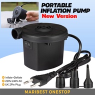HT-196 PORTABLE  ELECTRIC AC AIR INFLATION PUMP INFLATE DEFLATE FOR POOL BED MATTRESS