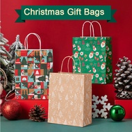 5 PCS Christmas Festivals Gift Packaging Bag Milk Tea Takeaway Packaging Shopping Bag Kraft Paper Tote Companion Hand Gift Bags for girl friend