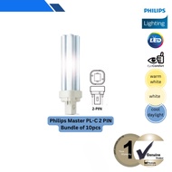 (SG) 10pieces- Philips Master PL-C 2 PIN 10W/13W/18W/26W 27K/340K/65K