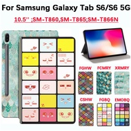 For Samsung Galaxy Tab S6 / S6 5G 10.5 inch Fashion tablet protective case Samsung Galaxy Tab S6 SM-T860,SM-T865;SM-T866N high quality Colored checkeredanti expression arabesques flip leather stand cover For Samsung case