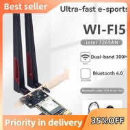 AC300M WiFi 5 Dual Band 2.4G/5GHz 7265AN for PCI-E Wireless Network Card with 10DB Antenna Bluetooth