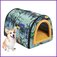 Waterproof Dog House Outdoor Non-Slip Cozy Pet Cave Nest With Handle Pet Furniture With Fluffy Mat For Medium shuosmy