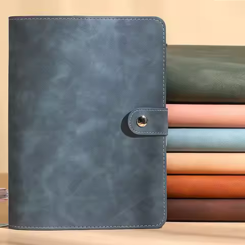 [Customized Exclusive Link]A5 A6 A7 Size PU Leather Notebook Binder, Refillable 6 Round Ring Binder 