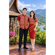 DRESS BORNEO SET COUPLE PREMIUM DEWASA CORAK SABAH / SARAWAK