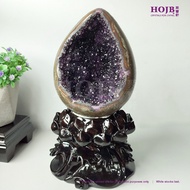 HOJB Top Grade Uruguay Amethyst 6A Prosperity Crystal Egg Stone 110x208mm(1.35KG) 聚寶軒顶级乌拉圭紫水晶6A风水镇宅聚