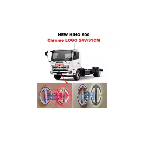 FDONG 1 Pcs Chrome LOGO 24V/31CM Red or White for NEW HINO 500