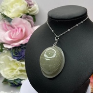 豆青佘太翠 渾厚飽滿富甲天下 財富健康 手把件 項鍊 大掛墜 吊墜