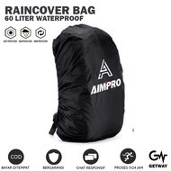 rain cover bag aimpro 60l raincover carrier ransel tas gunung keril - 60 liter hitam