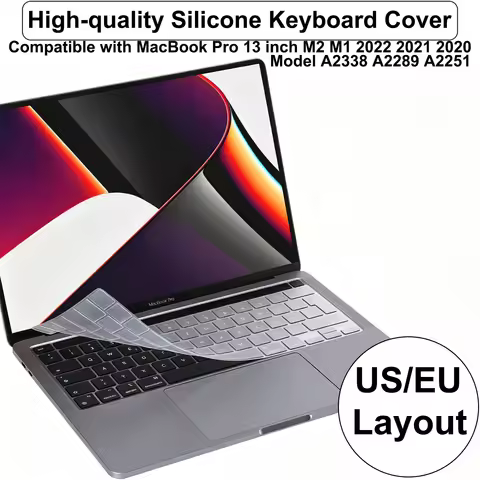 Premium Keyboard Cover For MacBook Pro 13 inch M2 2023 2022, 2021 2020 M1 A2338 A2289 A2251, US/EU L