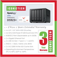 Synology DiskStation DS923+ 0TB (Default 4GB + 4GB D4ES02-8GB+EW201) Options Bundle with Ironwolf Ha