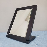 黑色原木摺疊桌鏡 化妝鏡 木質鏡 鏡子