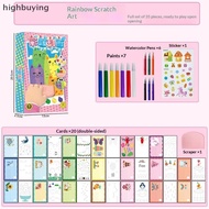 【HBSG】 35Pcs Squeegee Art Kids Paint Kit, DIY Material Reveal Rainbow Art Hot
