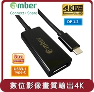 【amber】桃苗選品—Adapter USB3.1 Type-C 轉 Displayport Premium4K@60Hz 訊號轉接氣