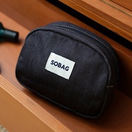 sobag日系文藝大容量收納布包女丹寧牛仔布護理證件包輕便化妝包