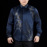 BENTOP wax printed long sleeved slim fit