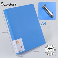 BSUNSTORE Transparent Folder, Plastic Office Document Binder File Folder, 2 Holes D-shaped Lever Arc
