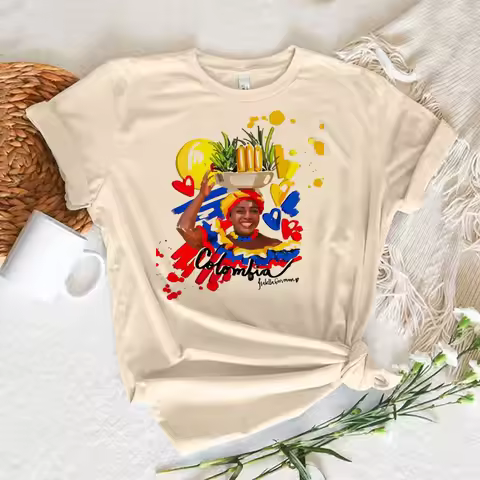 Colombia tshirt women manga tshirt girl anime harajuku clothes