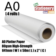 [4 Rolls/Box] A0 Plotter Paper (50meter/Roll)