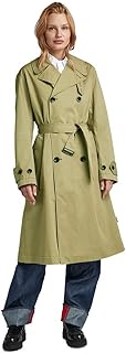 Women's High Trench Coat Jackets, Brown (Dk Toggee D23005-d352-5787), X-Small