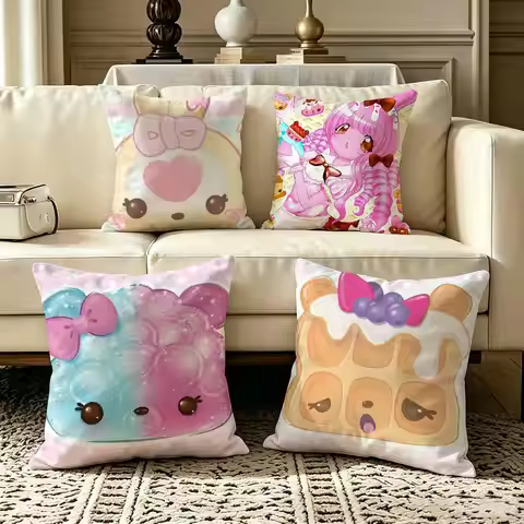Cute Num Noms Anime Pillow Case Square Double-Sided Sofa Cushion Cover Bedroom Bedside Pillow