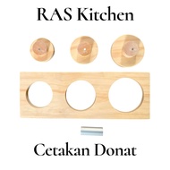 Round Wooden Donut Molds in Diameter 6 cm, 7 cm and 8 cm