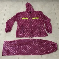 Jas Hujan Polkadot Dewasa Setelan Dolphin Wanita Pria Tebal Baju Mantel Ujan Plastik Murah Jumbo Ker