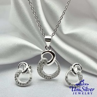 Unisilver 925 Sterling Silver Interlocking Set Of Jewelry (SETS15-1018)