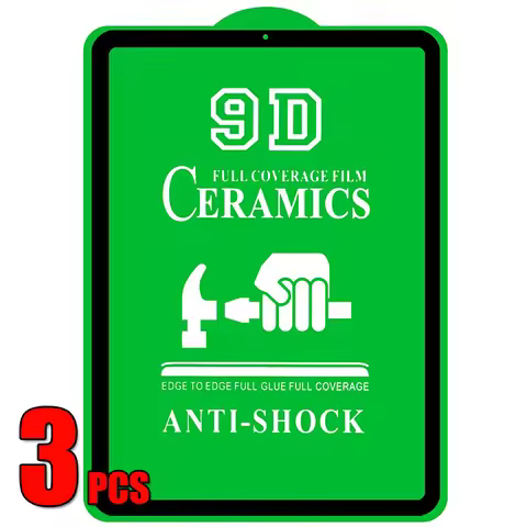 3pcs 9D Ceramics Film Screen Protector Anti Shock Full Cover Explosion For iPad A16 13 11 10 9 8 7 P