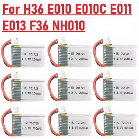 1-20pcs 3.7v 200mah 701723 LIPO Battery For H36 E010 E010C E011 E013 F36 NH010 RC Quadcopter Spare p