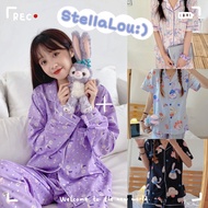 Stella Lou Theme Pajamas Pyjamas Women M-2XL Baju Tidur Wanita Disney Sleepwear Cute Pyjama Cartoons Baju Tidur Budak Perempuan Set Pijama 星黛露睡衣 s