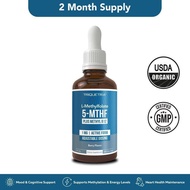 L-Methylfolate (1mg) Plus Methyl-B12 (300 Servings)- Active 5-MTHF Form, Organic Berry Flavor, Liqui