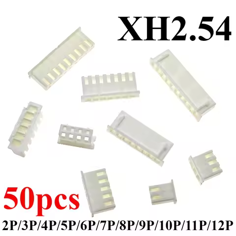 50pcs Xh2.54-2p/3p/4p/5p/6p/7p/8p/9p/10p 2.54mm Connector Housing Xh2.54