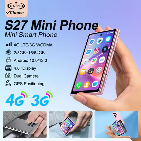 SERVO S27 Mini 3G/4G Mini Mobile Phone Dual SIM 3GB+64GB Face Unlock Play Store GPS WiFi 4.0" Displa