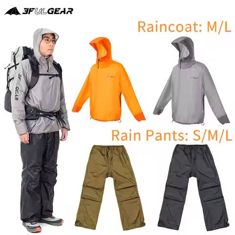 3F UL GEAR M/L Outdoor Rain Gear Split-type Raincoat And Rain Pants Nylon For Hiking Cycling Off-roa