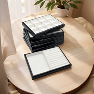 High-End Jewelry Tray Ring Necklace Jewelry Storage Tray Display Tray Black Wood Grain Tray Jewelry 