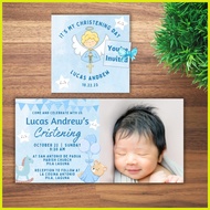 ◐ Invitation for Christening | Birthday Folded Invitation Card