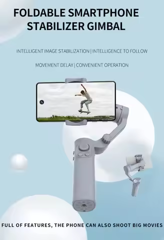 3-Axis Smartphone Handheld Gimbal Stabilizer Rechargeable Selfie Stick with Tripod for iPhone Samsun