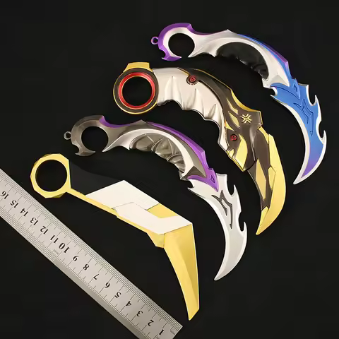 Valorant Melee Series Purple Gold Claw Knife,Karambit Prime Reaver,Tactical Militery Samurai,Toys Sw