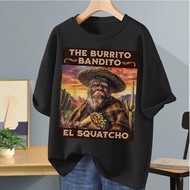Outdoor Adventures Men's The Burrito Bandito Sasquatch Graphic T-Shirt - 100% Cotton, Casual Relaxed