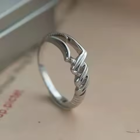 Hot Anime Spear Of Longinus Rings Unique Design Sword Rings Creative Silver Color Unisex Adjustable