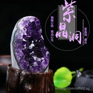 [2332People Collection]Natural Brazilian Amethyst Cluster Ornament Crystal Cave Slice Raw Mineral Sp