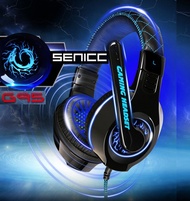 Somic G95 USB3.5mm Gaming Headphones Blue LED Light Gaming Effect for PC Phone Headphones