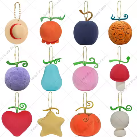 One Piece Luffy Straw Hat Gum Gum Flame Flame Fruit Plush Toys Keychains Kawaii Human Human Float Fl