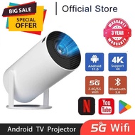 พร้อมส่ง 4K HY300 โปรเจคเตอร์ Android11.0 LCD Ultra HD 8000 Lumens WIFI Bluetooth โฮมเธียเตอร์มินิโป