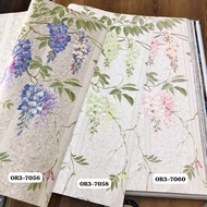 UNGU WALLPAPER WALL PURPLE ORCHID FLOWERS CREAM PINK OR3