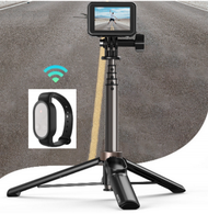 Others - 運動相機手機拍攝通用-藍牙Vlog遙控自拍桿三腳架+手腕帶遙控器