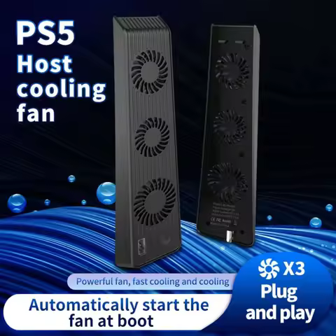 For PS5 Gaming Console Universal Cooling Fan PS5 Console Cooling Fan With LED Lights, Silent Noise R