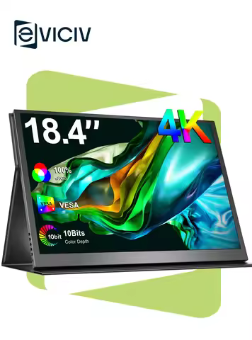 EVICIV Portable Monitor 4K 18.4 Inch 10 Bit UHD FreeSync HDR Mobile Monitor with USB C Mini HDMI for